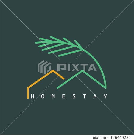 house and palm tree vector icon for residential logo design house and palm tree vector icon for residential logo design 126449280