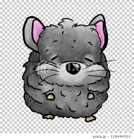 Chinchilla cartoon isolated illustration, sleepy chinchilla animal Chinchilla cartoon isolated illustration, sleepy chinchilla animal 126449301