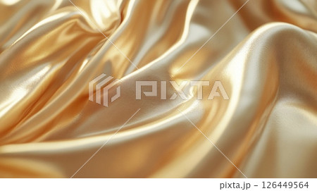光沢のある金色の布の背景素材 126449564