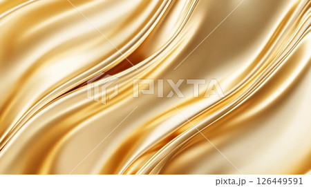光沢のある金色の布の背景素材 126449591
