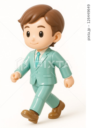 歩くビジネスマンの可愛いフィギュア 歩くビジネスマンの可愛いフィギュア 126449649