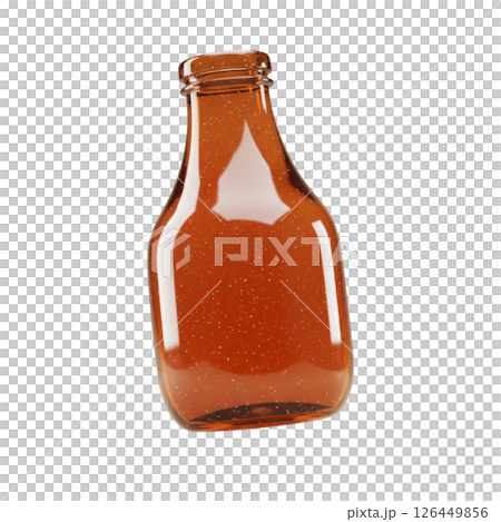 Amber Glass Bottle for Vinegar or Sauce 3D Render 126449856