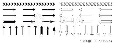 set of different arrow icons isolated vector illustration 126449923