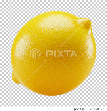 Bright Yellow Whole Lemon Citrus Fruit for Refreshing Drinks and Healthy Food 126450123