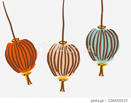 手描きの 手描き ランタン 126450525
