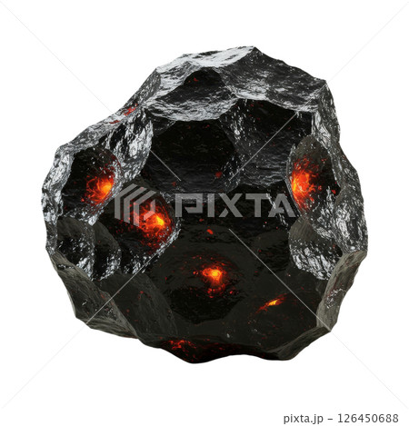 Volcanic Rock with Glowing Lava Core Volcanic Rock with Glowing Lava Core 126450688