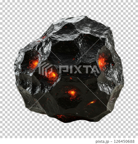Volcanic Rock with Glowing Lava Core Volcanic Rock with Glowing Lava Core 126450688