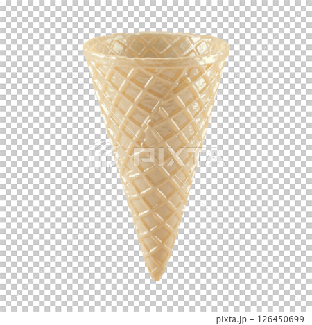 Classic Empty Waffle Ice Cream Cone 126450699
