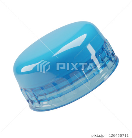 Blue and Clear Plastic Water Bottle Cap 126450711