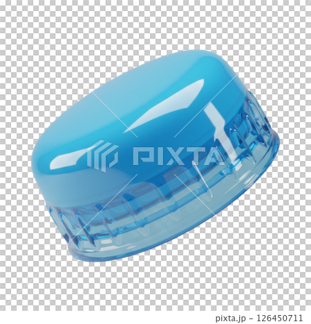 Blue and Clear Plastic Water Bottle Cap 126450711