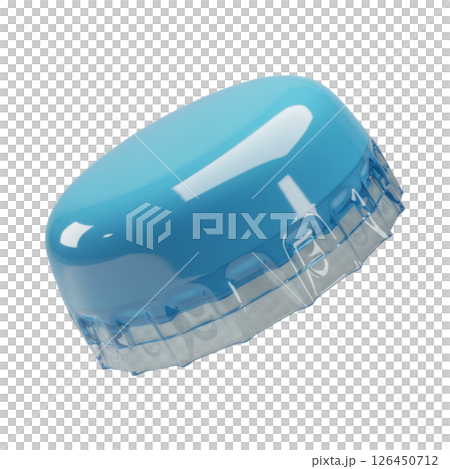 Blue and Clear Plastic Water Bottle Cap 126450712