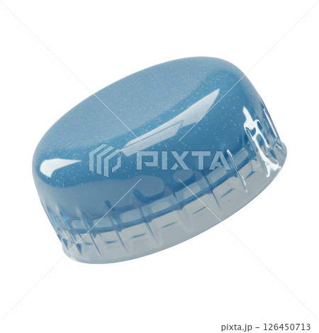 Bright Blue Plastic Water Bottle Cap for Drink Packaging and Hydration 126450713