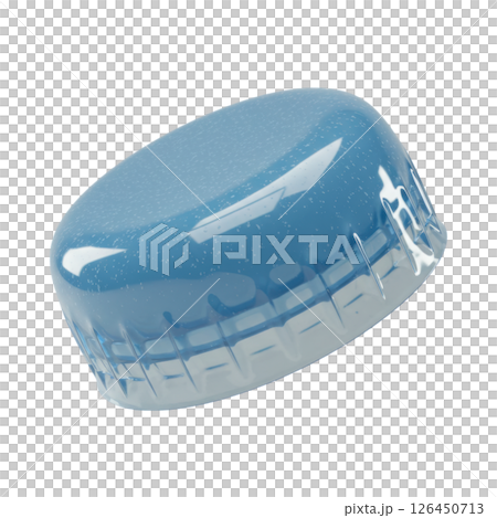 Bright Blue Plastic Water Bottle Cap for Drink Packaging and Hydration 126450713