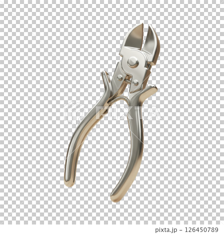 Shiny Silver Wire Cutter Tool for Electrical and Construction Work 126450789