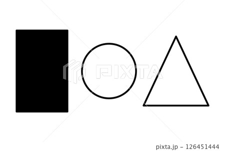 直方体と球と四角錐のシンプルな線画アイコン 直方体と球と四角錐のシンプルな線画アイコン 126451444