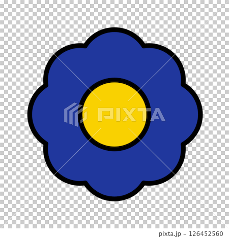 Simple blue flower illustration 126452560