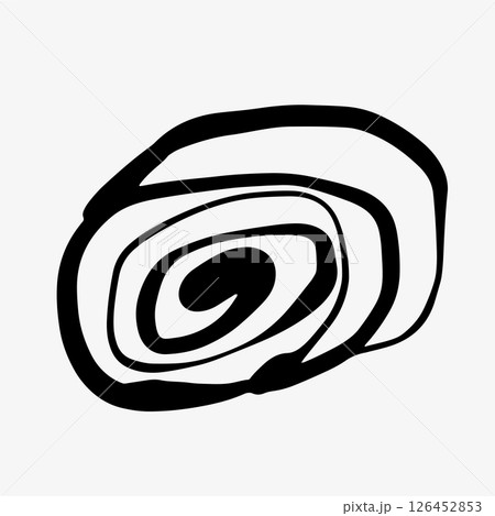 Hand-drawn doodle sketch of a fruit-filled roll. 126452853