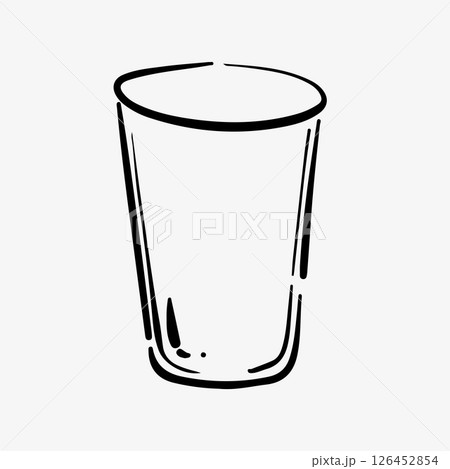 Hand-drawn doodle sketch of a glass.  126452854