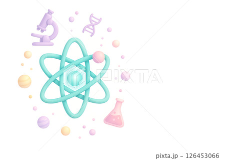 パステルカラーの立体科学イメージ 126453066