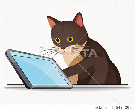 タブレットを見ている動物 126453099