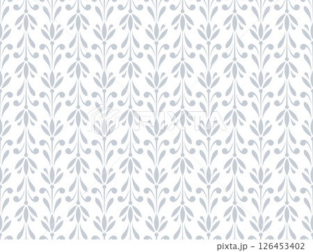 Flower geometric pattern. Seamless vector background. White and gray ornament 126453402
