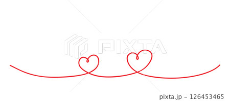 red handdrawn heart tendril border isolated vector illustration red handdrawn heart tendril border isolated vector illustration 126453465