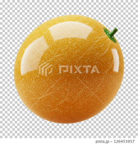 Glossy Yellow Melon 3D Render 126453957