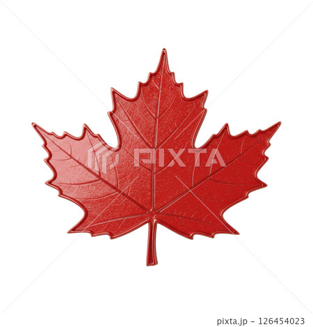Red maple leaf illustration on transparent background, symbol of Canada 126454023