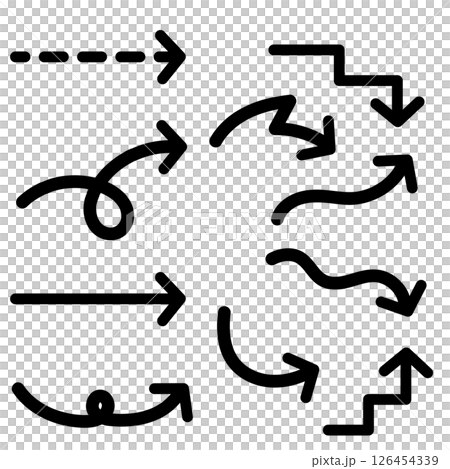 Various arrow illustrations in black Various arrow illustrations in black 126454339