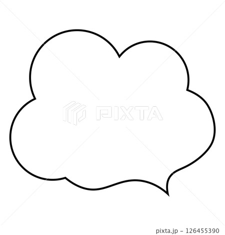 シンプルな吹き出しのイラスト　もこもこ 126455390