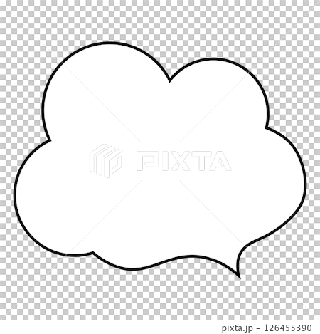 シンプルな吹き出しのイラスト　もこもこ 126455390