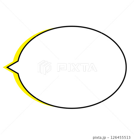 シンプルな吹き出しのイラスト　横長　楕円形 126455513
