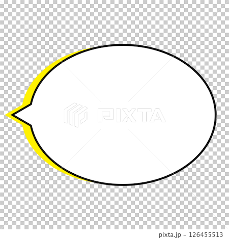 シンプルな吹き出しのイラスト　横長　楕円形 126455513