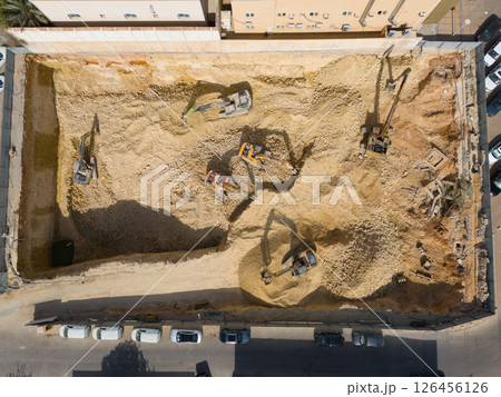 Construction site from above drone photo KSA Construction site from above drone photo KSA 126456126