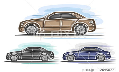 Vector Sedan Cars Set 126456771