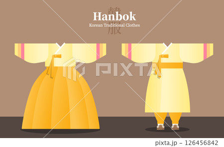 Traditional Korean hanbok illustration 126456842
