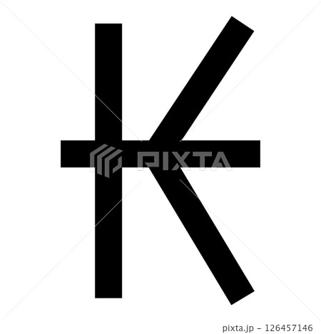 Symbol of Kip sign currency money icon black color vector illustration image flat style 126457146