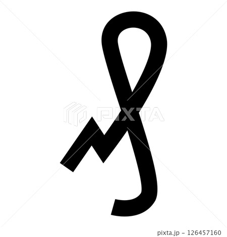 Pfennig German penny sign glyph money symbol icon black color vector illustration image flat style 126457160