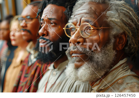 Portrait of African American leaders of the struggle for independence. A trailblazer challenging systemic oppression. 126457450