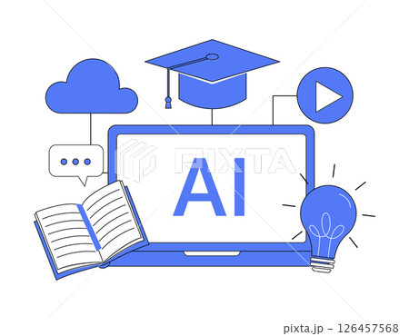 AI Education Concept with Online Learning Elements 126457568