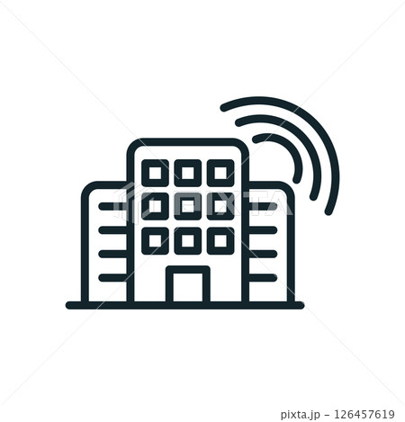 Smart building sending a signal for a connected city 126457619