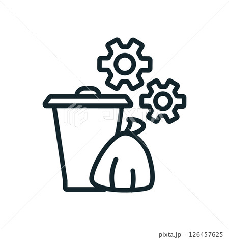 Smart city waste management system optimization icon 126457625