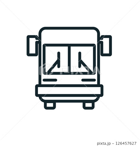 Minimalist icon of a bus driving in a smart city 126457627