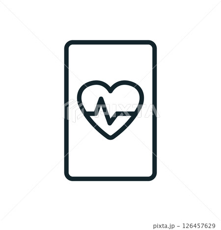 Smartphone showing heartbeat for smart city health monitoring Smartphone showing heartbeat for smart city health monitoring 126457629
