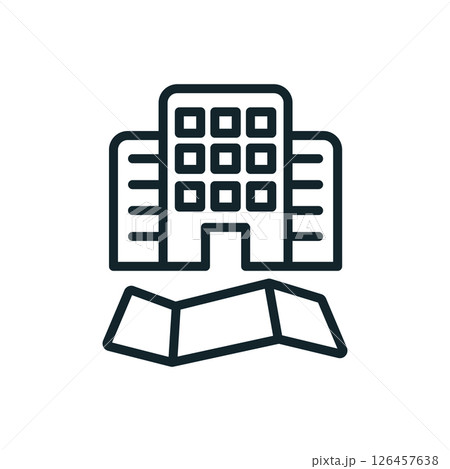 Modern cityscape with skyscraper standing on map representing smart city concept Modern cityscape with skyscraper standing on map representing smart city concept 126457638