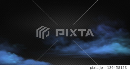 Abstract Blue Smoke on Transparent Background Abstract Blue Smoke on Transparent Background 126458128