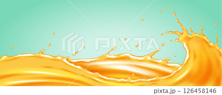 Dynamic Abstract Illustration of Fluid Splash in Motion 126458146