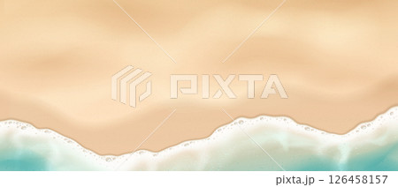 Illustration of Sandy Beach with Gentle Ocean Waves Illustration of Sandy Beach with Gentle Ocean Waves 126458157