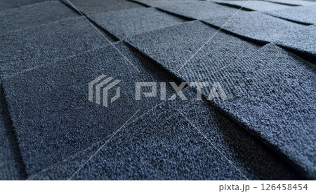 Macro texture of carpet tiles in a geometric pattern .Background concept. Generated Image Macro texture of carpet tiles in a geometric pattern .Background concept. Generated Image 126458454