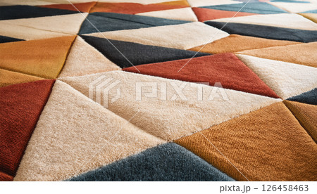 Macro texture of carpet tiles in a geometric pattern .Background concept. Generated Image Macro texture of carpet tiles in a geometric pattern .Background concept. Generated Image 126458463